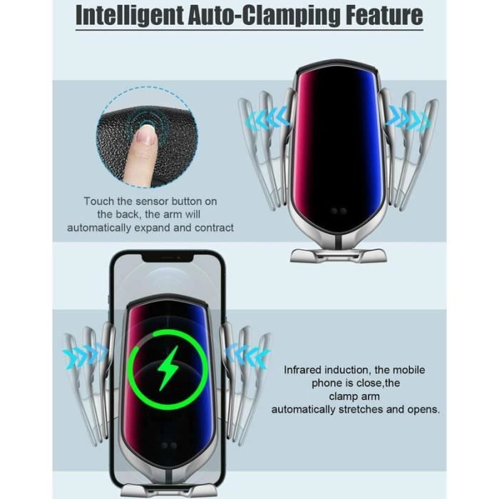 Qi Chargeur Induction Sans Fil Voiture, Automatic Clamping Chargeur