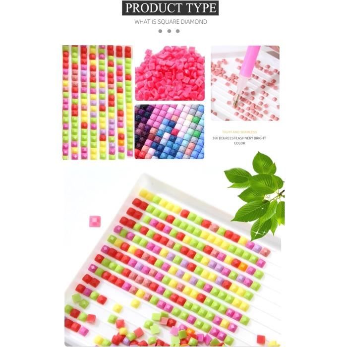 Kit Peinture Diamant 5D - 6 Motifs Cocktails à Paillettes, Activité Créative Adulte Et Enfant, Décoration Murale DIY