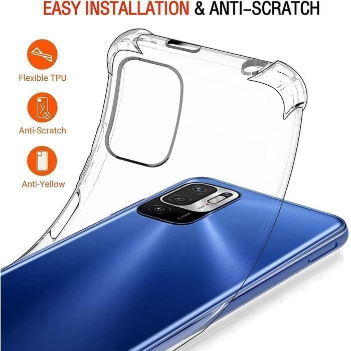 HSP Coque Noire Compatible avec Xiaomi Redmi Note 10 | Étui en Silicone TPU de qualité