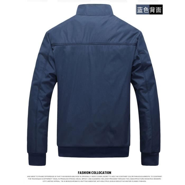 Blouson Homme Veste Printemps ete Automne Polyester mince bombardier Bomber Lightweight jacket B22 Bleu Cdiscount Pret a Porter