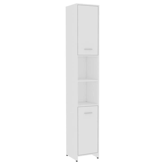 Armoire Colonne Salle De Bain Belfoyer - Meuble Rangement Toilette Compact Blanc 17x15x78cm, Idéal Pour Petits Espaces
