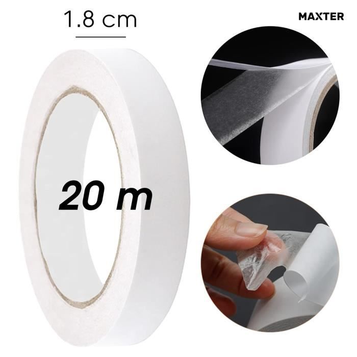 Ruban Adhésif Double Face Extra Fort MIMEIMIAI - Transparent Réutilisable Lavable