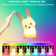 Veilleuse Bebe Bunny - ABURNUDREY - Contrôle de tap - Recharge USB - Fonction Minuterie-2