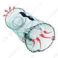 TD® Filet de pêche de printemps Cage de crabe ronde pliante Cage de crevettes fil Nylon maille solide et Durable matériel de pêche-2