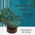 Coussin de rechange pour fauteuil à bascule pivotant,pour chaise inclinable en rotin,tapis de jardin(120x60cm, Vert，Sans chaise)-2