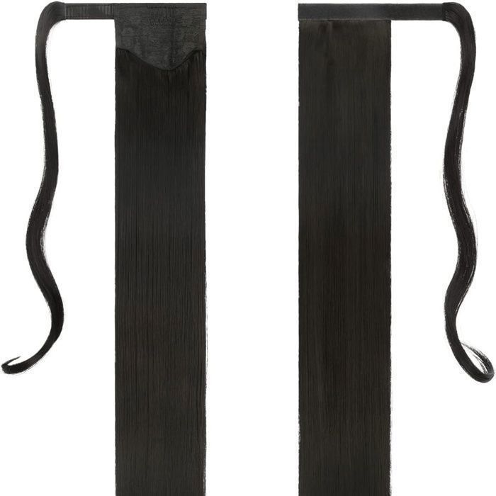 Postiche Queue De Cheval Synthétique 70 Cm Noir - Neuf Avec étiquettes - Modèle 5 En 1