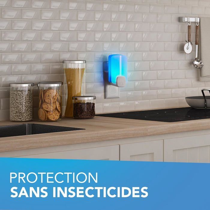 Piège Lumineux Anti Moucherons Raid - Sans Insecticide - 1 Piège + 1 Recharge