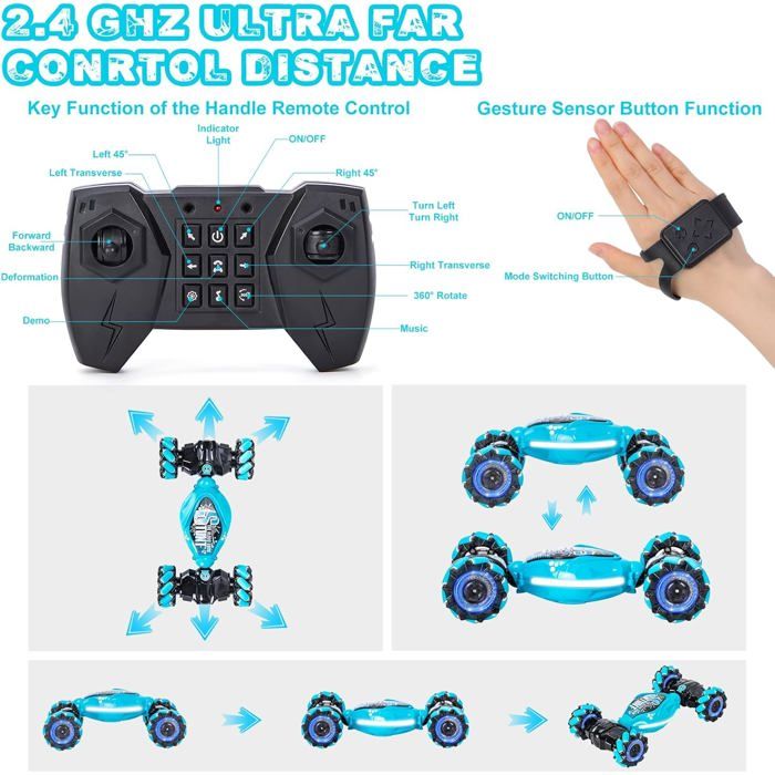 Voiture télécommandée amphibie pour enfants 2.4 GHz voiture de cascade télécommandée pour garçons 4WD tout terrain rotation 360 degrés camion bateau télécommandé jouet de plage jouet R/C Voiture télécommandée amphibie pour enfants 2.4 GHz voiture de cascade télécommandée pour garçons 4WD tout terrain rotation 360 degrés camion bateau télécommandé jouet de plage jouet R/C