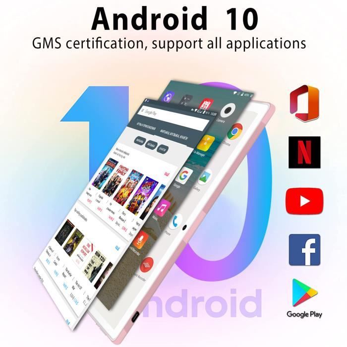 5G Tablette Tactile 10 pouces Android 11 4Go + 64Go/128G 5G WiFi Ordinateur  2 En 1-Tape C-Tablette Pas cher NETFILX -GRIS - Cdiscount Informatique