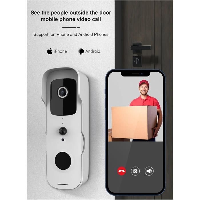 Smart Home Vidéo Sonnette Wifi Extérieur Sans Fil Sonnette Étanche Batterie  Interphone Google Compatible For Alexa Haut-Parl[x3394] - Cdiscount  Bricolage