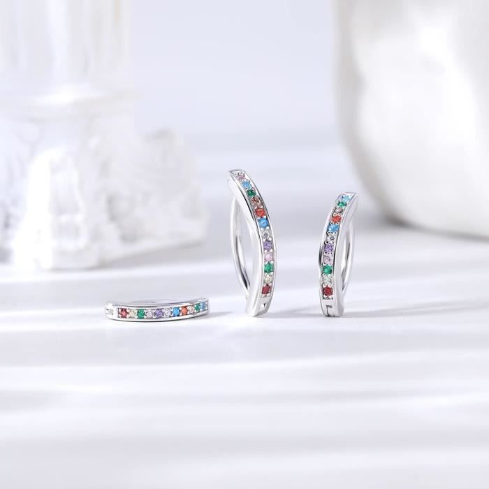 14G Clicker Piercing Nombril pour Femmes, Argent Sterling 925 Diamant Anneau de Nombril, Courbé