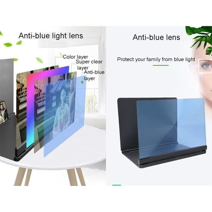 Agrandisseur D'écran Smartphone 16 Pouces - Loupe 3D Pliable Anti-lumière Bleue - Pour Films, Vidéos, Confort Visuel