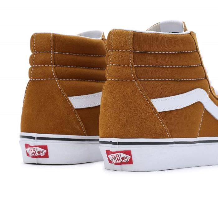 Chaussures Vans Sk8 Hi pour Homme Marron Cuir Lacets Marron Cdiscount Chaussures