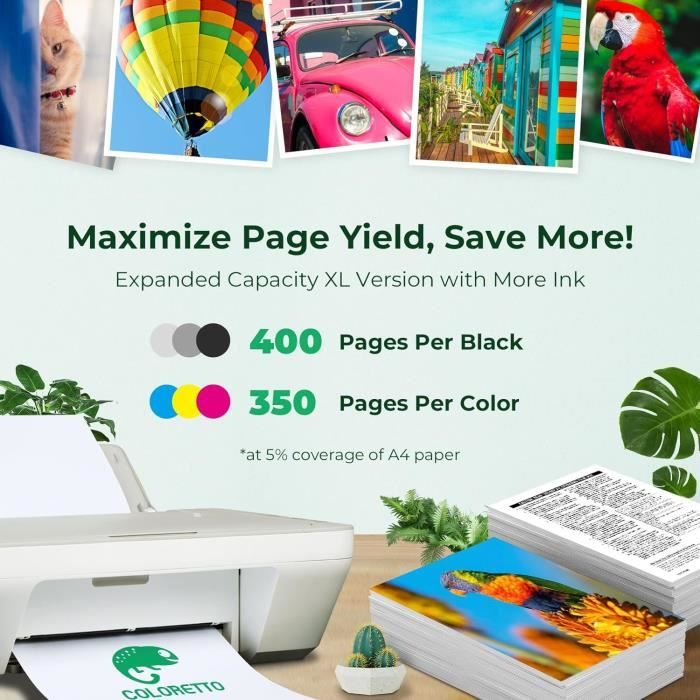 Cartouches D'Encre Compatibles 545XL Noir & 546XL Couleur - Pour Imprimantes Canon PIXMA TS3350, MG2550, MX495, Etc.