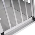 EUGAD Cage de transport pour chien en aluminium, Caisse de transport, Boîte de transport,Boîte de voyage, 69x54x51 cm, Blanc-3