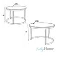 Selly Home Tables Basses de Salon - Table Basse Gigogne Industrielle - Petite Table Basse Scandinave - Table Gigogne - Argent-3