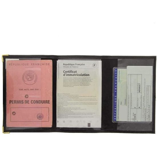 Assurance Carte d/'identité Homme Femme Taupe KARL LOVEN Porte Permis et Carte Grise en Cuir CNI Etui Permis de Conduire Pochette Papier de Voiture Porte- Carte de crédit