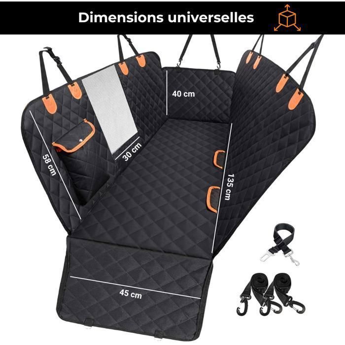 Housse De Protection Siège Arrière Et Coffre Pour Chien – Imperméable, Réutilisable – Adaptable Berlines Et Camions