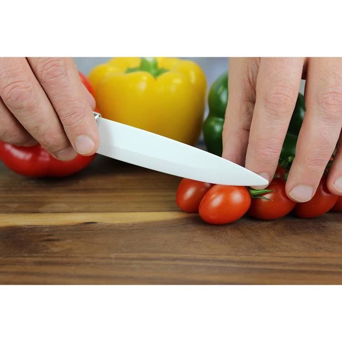 Couteau en céramique de 6, 5, 4 et 3 pouces, lame blanche opaque, ustensile  de cuisine