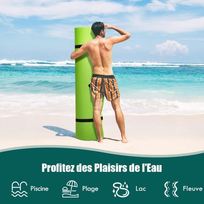 Tapis Flottant Piscine 176x90 Cm – Table De Ping-Pong D’Eau Avec 28 Porte-Gobelets, Mousse XPE 3 Couches – Plage Et Piscine