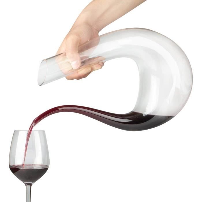 Décanteur en Cristal Rotation à 360°, Carafe à Décanter en Verre de 1.5 L,  Aérateur de Vin rouge, Ensemble de Carafe à Vin