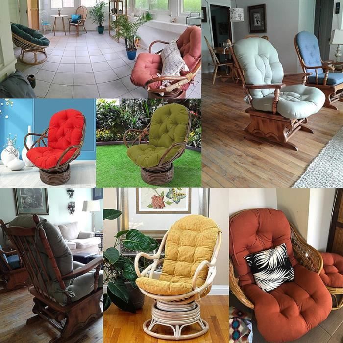 Coussin De Chaise Longue 47 Pouces (120x50 Cm) - Rembourrage épais, Tissu Doux, Antidérapant, Pour Jardin, Balcon, Salon