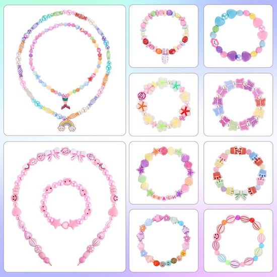 Kit De Perles 2200 Pièces – 32 Types, 25 Couleurs – Bijoux à Créer Pour Filles 5-12 Ans – Loisir Créatif !