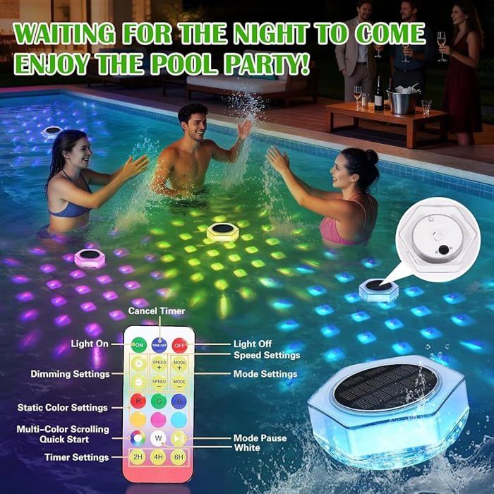 Lumiere Piscine Flottante Solaire 2 Pièces Lampe Piscine avec — free download