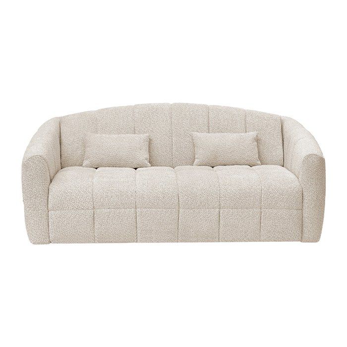 Canapé droit convertible giorgio 3 places tissu bouclette taupe