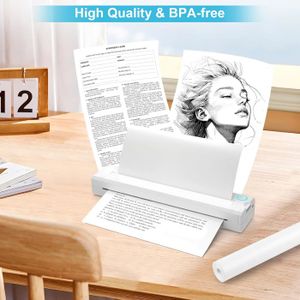 Papier Thermique A4 En Rouleaux - Lot De 6, Sans BPA, Résistant à L'eau Et Aux Graisses - Pour Imprimantes Thermiques Portables