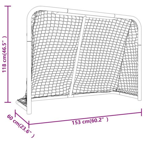 But Hockey Sur Glace Merco – 188x80x129 Cm – Filet Sécurité Latéral – Entraînement