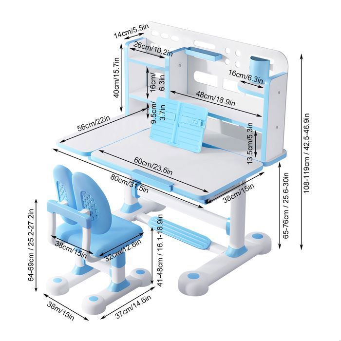 Bureau Rangement Tiroir Enfant Bureau Enfant Réglable En Hauteur Avec Chaise Et Tiroir – Design Cartoon – Pour Filles & Garçons 3-18 Ans – Rose Table Enfant Avec Chaise