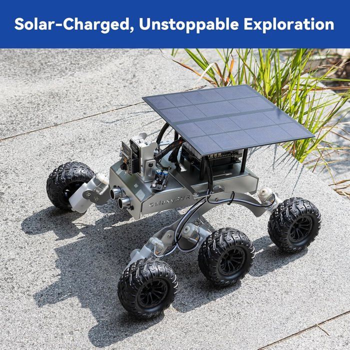 SUNFOUNDER GalaxyRVR – Rover Mars Arduino UNO R3 – ESP32 CAM FPV, Obstacle, Panneau Solaire – Robot éducatif
