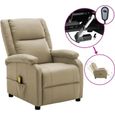 70270Haut de gamme® Fauteuil Relax électrique - Fauteuil de massage pour Salon ou Chambre à coucher - Cappuccino Similicuir-0