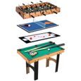 HOMCOM Table multi jeux 4 en 1 babyfoot billard air hockey ping-pong avec accessoires MDF bois 87 x 43 x 73 cm-0