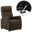 6379NEWSALE® Fauteuil de massage inclinable électrique,Fauteuil TV électrique confort relaxant Ergonomique Marron Tissu-0