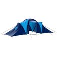 Tente de camping Tissu 9 personnes Bleu foncé et bleu - SALUTUYA - BD5926-0