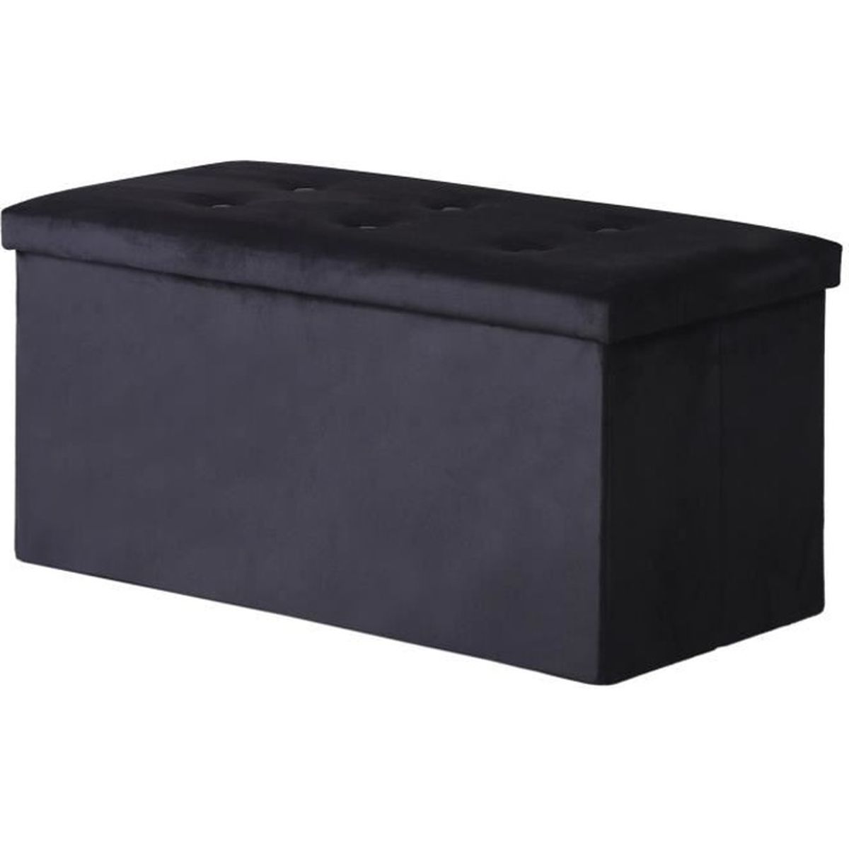 Coffre De Rangement Pouf Pliable VELOURS 76cm Noir Cdiscount Maison coffre-de-rangement-pouf-pliable-velours-76cm-noir-cdiscount-maison