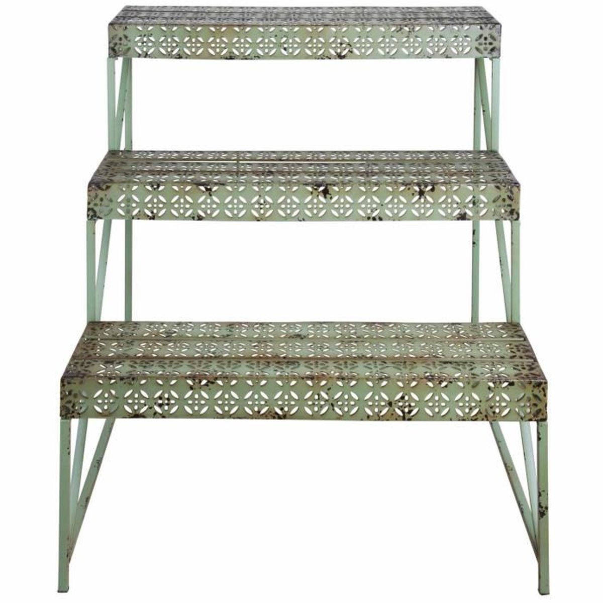 Etagère pour plante rectangulaire en métal couleur vert - Cdiscount Maison