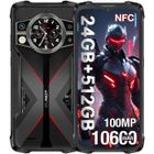 CUBOT KingKong 9 Smartphone 24Go + 512Go Batterie 10600mAh Android 14 Écran 6.58" FHD+ Caméra 100MP Double SIM NFC/OTG/GPS - Noir