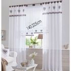 KEXIMIXUE Panneaux Rideaux Voilage Blanc à Oeillets Semi-Transparent Voilage de Fenêtre Salon Moderne Chambre Cuisine 140x225cm Blanc x1pcs