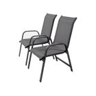 HABITAT ET JARDIN Fauteuil de jardin en Alu/Textilène "Porto" - Phoenix - Gris foncé - Lot de 2