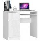 HUCOCO MOGO - Bureau informatique style moderne - 90x77x50 - 1 tiroir+1 porte - Blanc