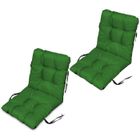 SuperKissen24 Coussin Dossier pour Chaise Longue, Siège, Banc de Jardin - Lot de 2-96x48 cm - Bain de Soleil - imperméable - Vert