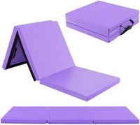 GOPLUS Matelas Gymnastique Pliant, Tapis de Yoga Epais, Tapis de Gymnastique Pliable, Tapis de Sol 180x60x5 cm, Violet