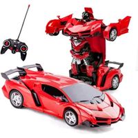 Voiture Télécommande Transformers GYROOR - Modèle Sport Modifié Robot - Déformation 2 en 1 - Rouge