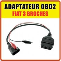 Prise / Adaptateur OBD2 pour Fiat 3 broches - Compatible MULTI ECU SCAN