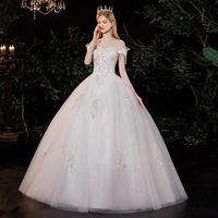 Léger principal robe de mariée 2021 nouveau une épaule français Sen système rêve super fée tempérament mariée mince affle