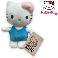 Sanrio - Peluche Hello kitty bleu et blanche - 25 cm