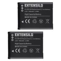 EXTENSILO 2x Batteries remplacement pour Samsung BP-70a, BP70a, EA-BP70A, SLB-70A pour appareil photo, reflex numérique (700mAh,